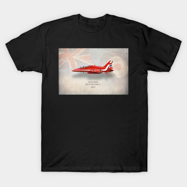 Red Arrows Hawk T1 XX311 T-Shirt by aviationart